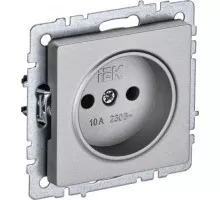Розетка IEK BRITE РС10-1-0 10а без защ. шторок алюм. BR-R10-10-K47