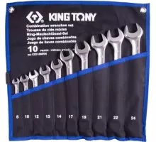 Набор комбинированных ключей KING TONY 8-24 мм чехол из теторона, 10 предметов 12D10MRN