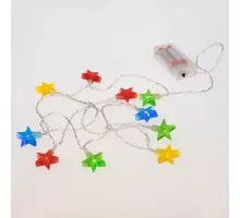 Гирлянда светодиодная Neon-Night Звездочки 1,5 м  прозрачный ПВХ, 10 LED мультиколор 303-090