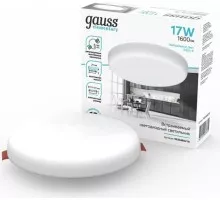 Светильник встраиваемый GAUSS Elementary Adjustable Frameless FL круг 17W, 1600lm,4000K 9034460218