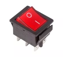 Переключатель REXANT 06-0305-B клавишный 250V 15A (6с) ON-ON красный с подсветкой