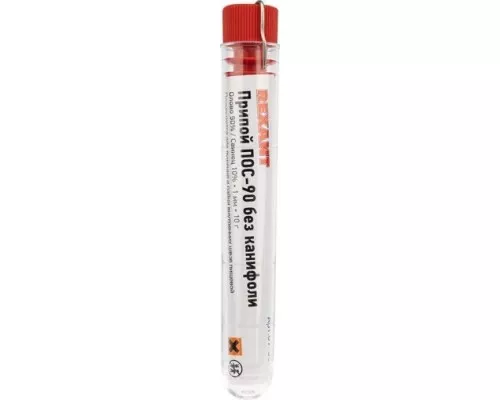 Припой REXANT ПР3093 без канифоли пос-61, 10г, 1мм, (олово 61%, свинец [09-3093]