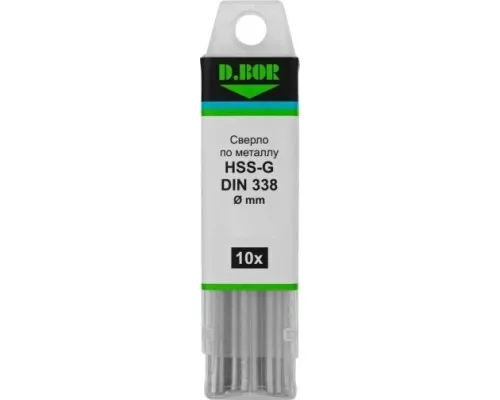 Сверло по металлу D.BOR HSS-G 3.9х43/75 мм шлифованное DIN 338 (10 шт.) [D-TD-338-HSS-039-10]