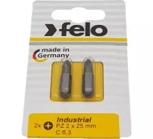 Бита для заворачивания FELO 02102036 крестовая pz 2x25, серия industrial, 2 шт в блисте