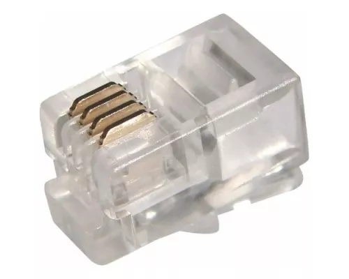 Разъем телефонный REXANT 05-1012 ( уп 100 шт ) RJ-14 (6P4C) 05-1012