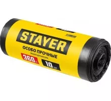 Мешок строительный STAYER HEAVY DUTY особопрочный, черный 360л, 10шт. 39157-360