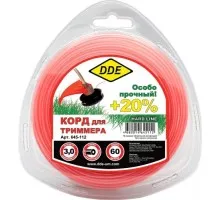 Леска триммерная DDE Hard line (3,0 ммх60 м; круг армированный; серая/красная) 645-112