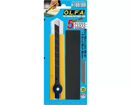Нож строительный OLFA OL-H-1BB/5BB с выдвижным лезвием, с лезвиями 5 шт. Нож строительный OLFA OL-H-1BB/5BB с выдвижным лезвием, с лезвиями 5 шт.