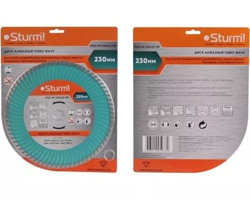 Алмазный диск универсальный STURM 9020-04-230x22-TW turbo wave 230мм Алмазный диск универсальный STURM 9020-04-230x22-TW turbo wave 230мм