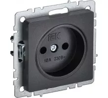 Розетка IEK BRITE РС10-1-0 10а без защ. шторок черн. BR-R10-10-K02