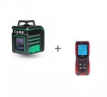 Лазерный уровень ADA CUBE 360 GREEN BASIC EDITION + Дальномер ADA Cosmo 50 А00756