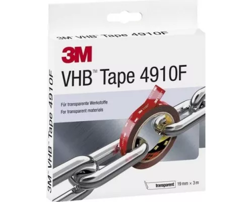 Клейкая лента универсальная 3M VHB™ 4910F двусторонняя, прозрачная, 19 мм x 3 м [7000072294]