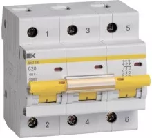 Автоматический выключатель IEK ВА47-100 модульный 3п c 32А 10кА MVA40-3-032-C