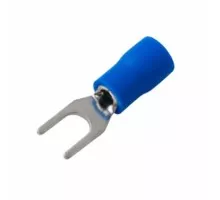 Наконечник REXANT 08-0132 ( уп 100 шт ) вилочный изолированный 4.3 мм 1.5-2.5 мм² синий [08-0132]