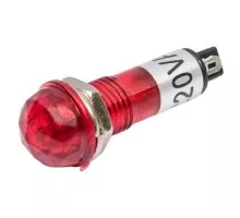 Индикатор REXANT 36-4730 (уп. 10 штук ) ГРАНЕНЫЙ  Ø10.2  220V  красный  (RWE-205) 36-4730