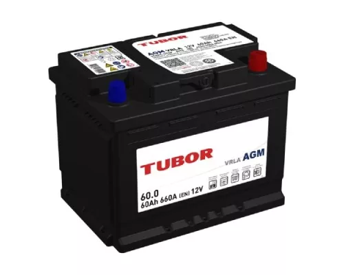 Аккумулятор TUBOR AGM 60.0 VRLA 660А 4610082700055 Аккумулятор TUBOR AGM 60.0 VRLA 660А 4610082700055