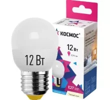 Лампа светодиодная КОСМОС GL45 12W 220V E27 3000K LkeLED12wGL45E2730