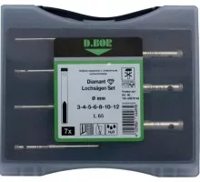 Набор коронок с алмазным напылением D.BOR 7 шт. (3-4-5-6-8-10-12) W-013-19H-6007814D