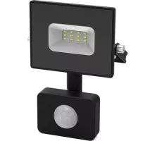 Прожектор GAUSS Elementary 10w 850lm 6500к 175-265v ip65 черный с датчиком дв 628511310