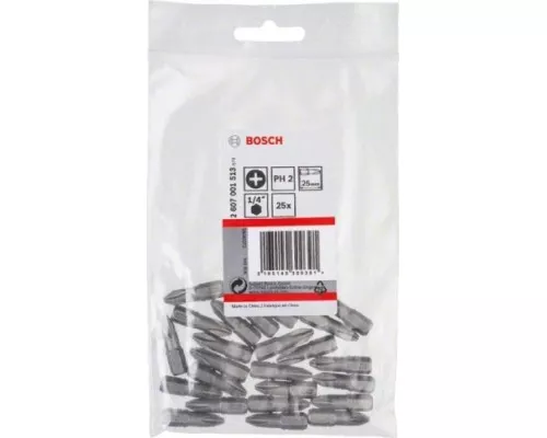 Бита для заворачивания BOSCH Extra Hard 25 мм PH2 25шт [2607001513]