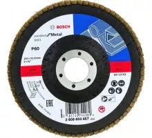 Круг лепестковый BOSCH X431 Standard for Metal,125 мм, K60 угл. 2608603657