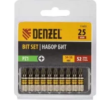 Набор бит Denzel PZ1х25 сталь s2, шестигранный профиль, 10 шт. 11653