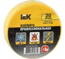Изолента IEK ПВХ 0.18х19мм желт. (рул. 20м) UIZ-20-10-K05