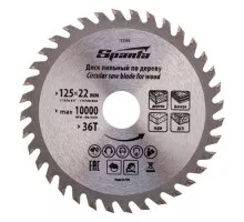 Пильный диск по дереву Sparta 125х22мм, 36 зубьев 732395