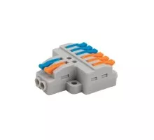 Клемма REXANT СМК 2x3 ( уп. 50 штук ) проходная разветвительная 2 полюса, с монтажной пл 07-5234