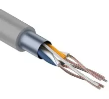 Кабель REXANT F/UTP, CAT 5e, PVC 2х2х(0,16х7)мм, внутр., многожильный, серый 01-0125