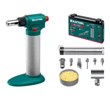 Паяльник газовый KRAFTOOL MULTI TORCH горелка, фен, пьезоподжиг,набор 8-в-1 55506-H8