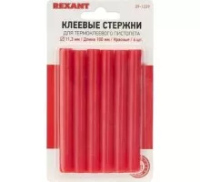 Стержни клеевые REXANT красные 11x100 мм, 6 шт. 09-1229