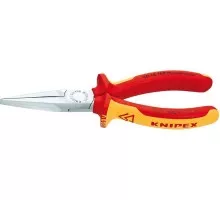 Длинногубцы диэлектрические KNIPEX 3016160 1000 V, 160 мм, с плоскими губками, зазватные губк KN-3016160