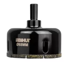 Алмазная коронка для мокрого сверления BIHUI DBW68 по стеклу и керамике, 68мм