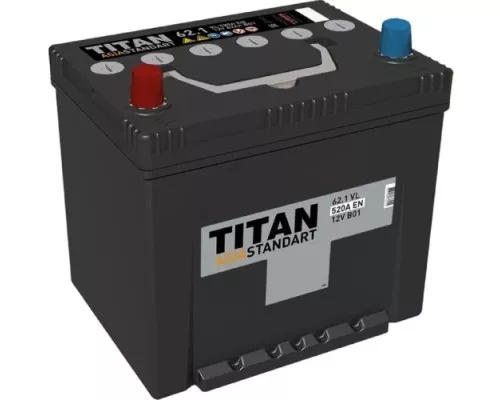 Аккумулятор Titan ASIA STANDART 62.1 VL B01 520А 4607008886955 Аккумулятор Titan ASIA STANDART 62.1 VL B01 520А 4607008886955