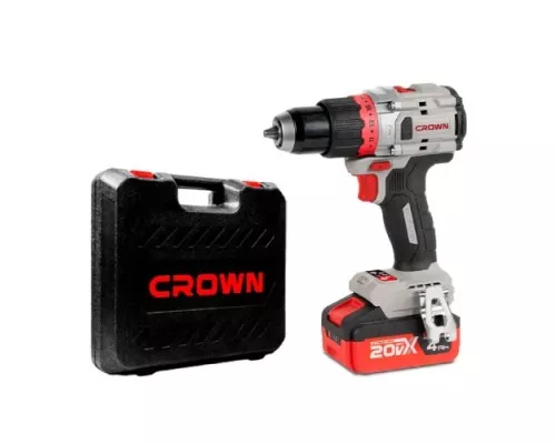 Дрель-шуруповерт аккумуляторная CROWN CT21127HMX-4 BMC 2*4Ач, кейс