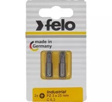 Бита для заворачивания FELO 02103036 крестовая pz 3x25, серия industrial, 2 шт в блисте