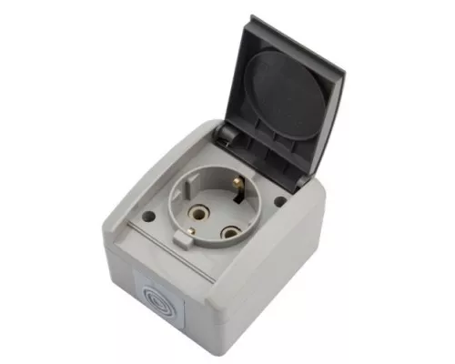 Розетка Kranz KR-78-0611 одноместная INDUSTRIAL IP54 с зазем., о/у серая Розетка Kranz KR-78-0611 одноместная INDUSTRIAL IP54 с зазем., о/у серая