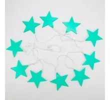 Гирлянда светодиодная Neon-Night Звездопад, бирюзовая 2,25 м прозрачный пвх, 10 LED, белый 304-004