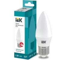 Лампа светодиодная IEK С35 5Вт 4000К Е27 Свеча LLE-C35-5-230-40-E27