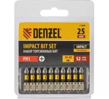 Набор бит Denzel PH1x25 мм торсионных 10 шт. 11684