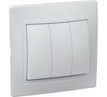 Выключатель трехклавишный IEK Кварта ВС10-3-0-ККм 10А IP20 кремовый EVK30-K33-10-DM