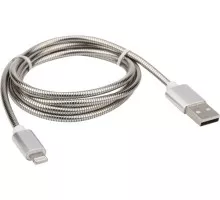 Кабель REXANT 18-4247 USB-A – Lightning для Apple, 2,4A, 1м, в металличе