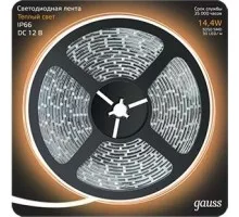 Лента светодиодная GAUSS LED 5050/60-smd 14.4w 12v dc теплый белый ip66 (блисте 311000114