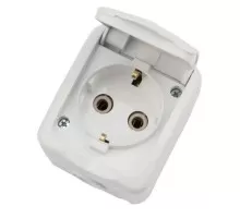 Розетка Kranz KR-78-0605 одноместная (керамика) Mini OG IP54, с зазем.