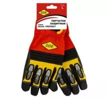 Перчатки кожаные комбинированные DDE 648-496 shock-PROTECT, кожа/спандекс, L