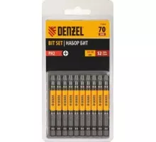 Набор бит Denzel PH2х70 сталь s2, круглый профиль, 10 шт. [11643]