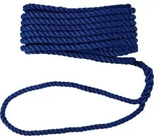 Трос швартовый с огоном SKIPPER трехпрядный, 10мм*10,67м, нейлон синий SK-TDN3ST101067BL