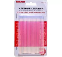 Стержни клеевые REXANT прозрачные 11x100 мм, 6 шт. 09-1225