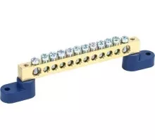 Шина REXANT 11-2335 «N» нулевая 8х12 мм на двух угловых синих изолятор